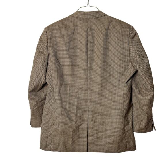 Lauren Ralph Lauren Brown Tan Houndstooth Men's Wool Sport Coat Blazer Size 42R - Picture 8 of 9